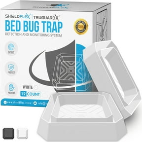 Bed Bug Trap 12 Pack | TruGuard X Bed Bug Interceptors (White) | Eco Friendly Bed Bug Traps for Bed Legs | Insect Detector, Interceptor, and Monitor for Pest Control and Treatment