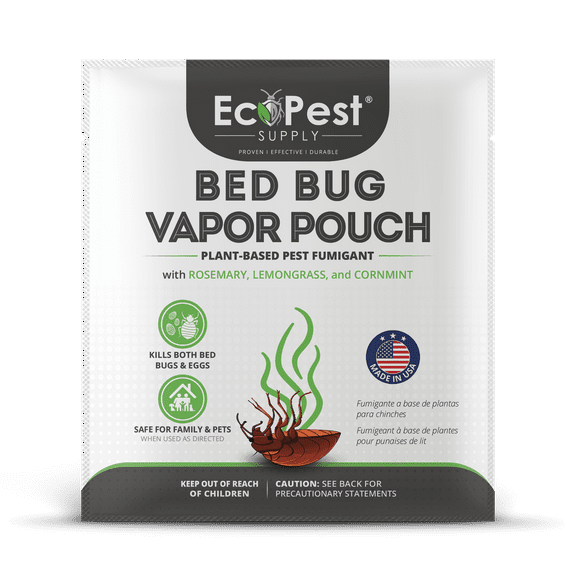 Bed Bug Vapor Pouch | Natural Bedbug Killer for Treating Luggage, Mattress, Beds, Couches, and More | Home Pest Fumigant and Fogger for Indoor Treatment of Bed Bugs | Kills Bed Bugs and Eggs