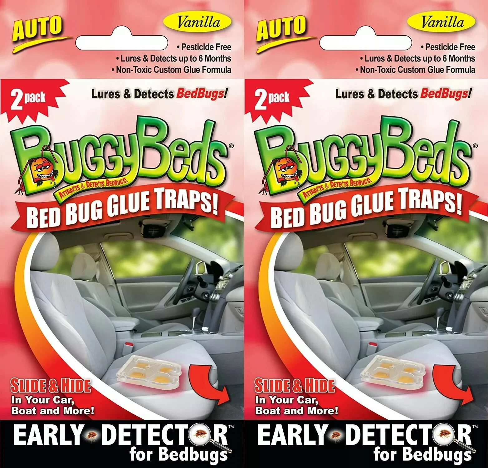 Bed Bugs Buggy Beds Home Bedroom Auto Boat Glue Traps Vanilla Scent 4 Pack