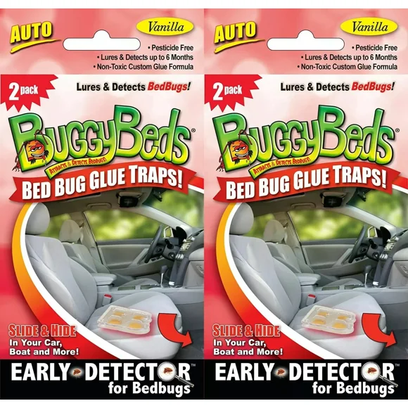 Bed Bugs Buggy Beds Home Bedroom Auto Boat Glue Traps Vanilla Scent 4 Pack