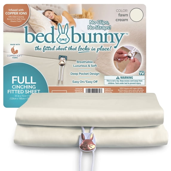Bed Bunny Fitted Bed Sheet With Built-In Compression Cord Locks On Mattresses & Won’t Slip