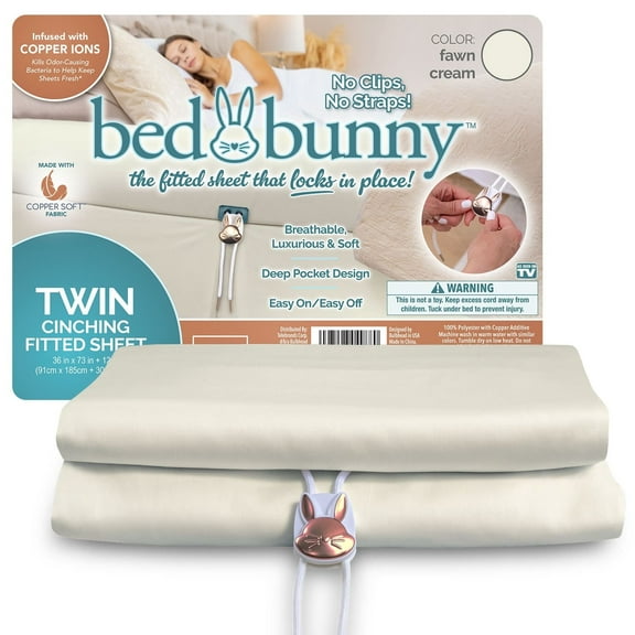 Bed Bunny Fitted Bed Sheet With Built-In Compression Cord Locks On Mattresses & Won’t Slip