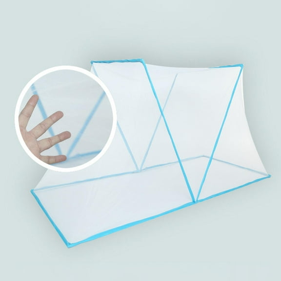 Bed Canopy, Adults Bed Curtain, Foldable Privacy Tents, Bed Tent Shelter for Living Room Bedroom Blue 190x160x80cm