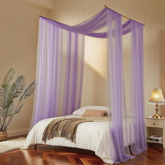 Bed Canopy Drapery Bed Curtains Gauze Decor Universal Size Bedspread Scarf 2PCS 62 * 236inch