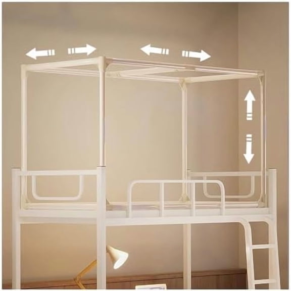 Bed Canopy Frame Retractable, Universal Mosquito Net Bracket, Bunk Bed Tent Canopy Full Size Steel Top for Student Dormitory School, Telescopic Bed Frame Post Bed Curtain Canopy$$Bedding