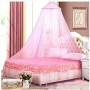 Bed Canopy for Girls, Canopy Bed Curtains with Star for Single to King Size, Netting Bed Ceiling Tent Round Lace Dome Curtain, Bedroom Reading Corners Room Decor for Twin Girls Baby Adults - White