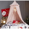 thumbnail image 1 of Bed Canopy for Girls,Princess Round Dome Dreamy Mosquito Net Bedding Girls Room Castle Play Tent Hanging House Decor Reading Nook Canopies (Beige Pink), 1 of 6