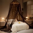 thumbnail image 1 of Bed Canopy with Lights, Bed Canopy for Girls Princess with Luminous Stars, Canopy Bed Curtains for Twin to King Size Bed, Baby Kids Adult Indoor Decor Bedroom Reading Nook Halloween Decoration (Black, 1 of 15