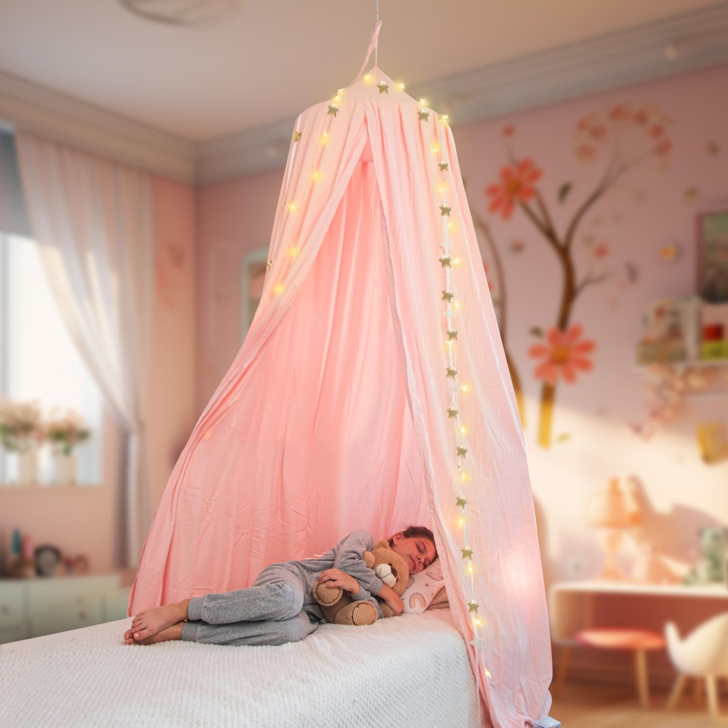 Pink Princess Bed Canopy for Kids