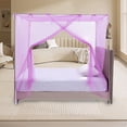 thumbnail image 1 of Bed Canopy Mosquito Net Tent Twin Size One Side Opening Polyester Mesh Privacy Sleeping Shelter for Dorm Room 1 Count, 1 of 6