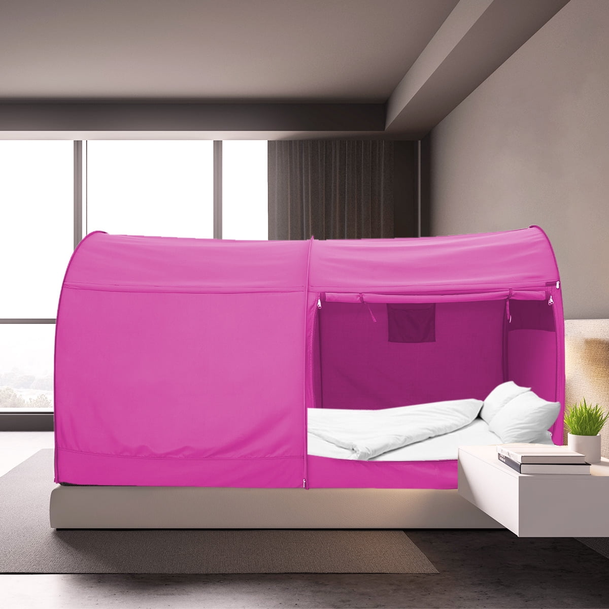 Bed Canopy Tent Twin Size for Unisex Pink by Alvantor(Mattress Not Included)