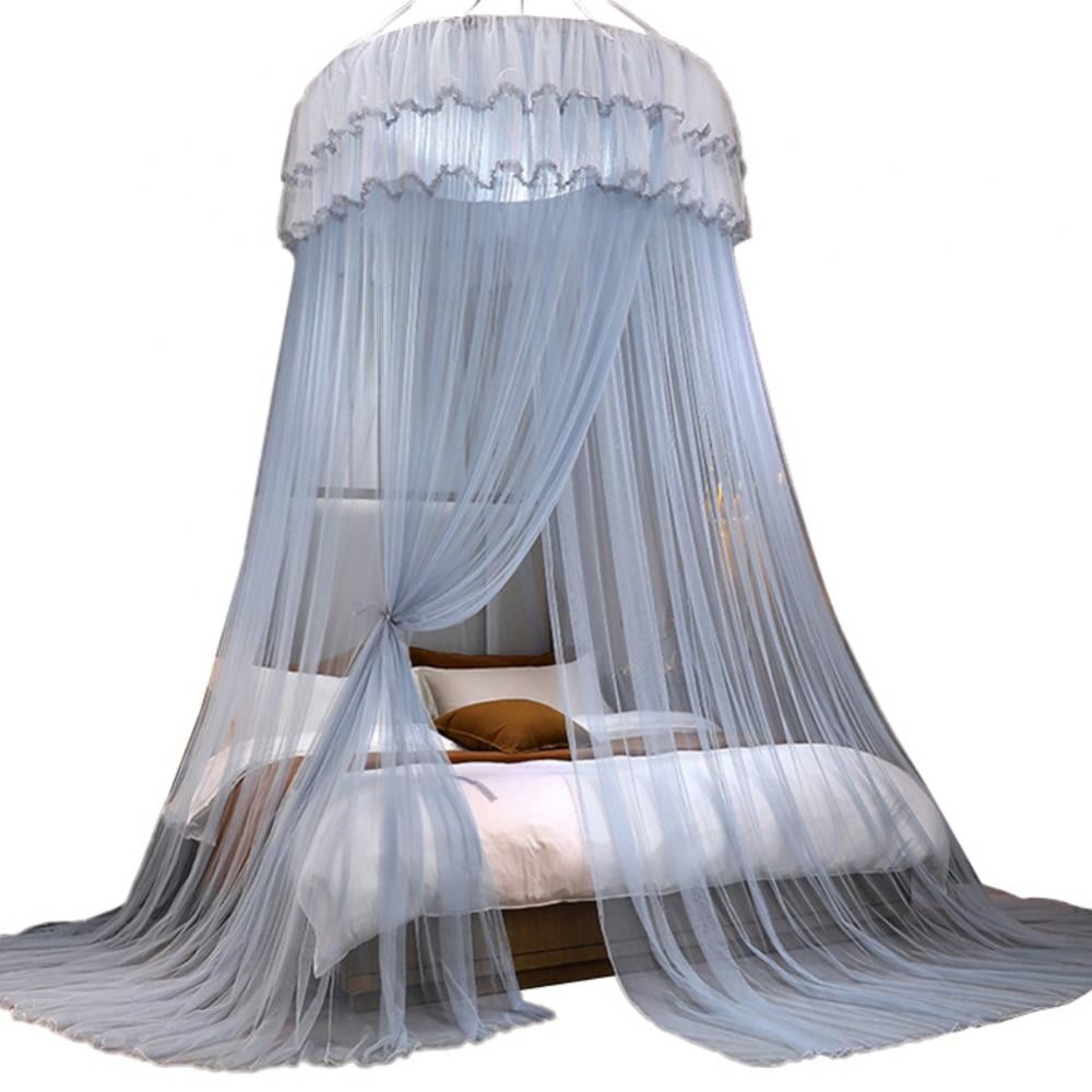 Bed Canopy for Girls King Size Princess Bed Canopy Kids Canopy Bed with Elegant Lace Round Dome Play Tent for Kids Bed Netting Canopy for Girls Room
