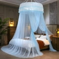 thumbnail image 1 of Bed Canopy for Girls, Pink Princess Canopy Bed Curtains, Round Dome Fairy Net for Girls Boys Adults Bed, Blue, 1 of 9