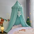 thumbnail image 1 of Bed Canopy for Girls,Princess Round Dome Dreamy Mosquito Net Bedding Girls Room Castle Play Tent Hanging House Decor Reading Nook Canopies (Green), 1 of 8