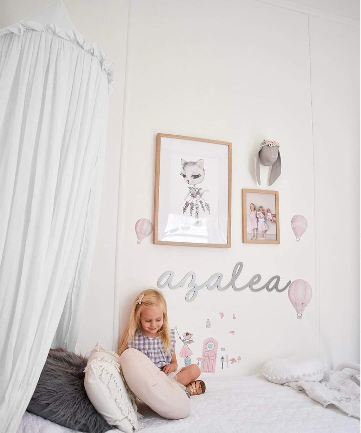 Bed Canopy with Frills Cotton Hanging Tent Curtain Net for Reading Nook Hideaway Bedding Play Room Decor