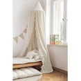 thumbnail image 1 of Bed Canopy with Frills Reading Nook Game Tent for Kids Boho Hanging Net Play Room Decor(Beige), 1 of 7