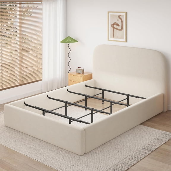 Bed Center Support System with 4 Cross Rails and 8 Adjustable Legs, Universal Fit for Full/Queen/King/Cal King Metal