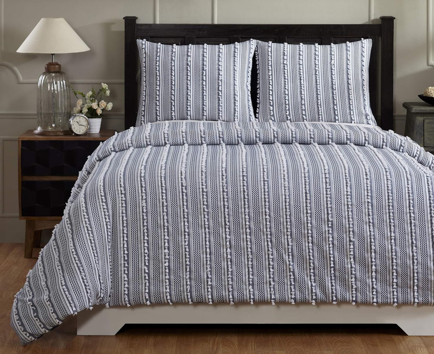 Bed Comforter Full/Queen, Anglique Comforter Collection In Navy 100