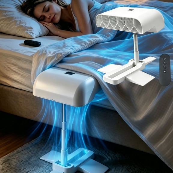 Bed Cooling Fan Under Sheets, Bed Cooling System with 5 Speeds and Remote, Adjustable Height Mattress Fans, for Under Blankets
