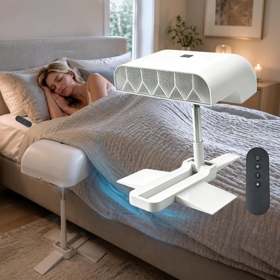 Bed Cooling Fan Under Sheets, Rechargeable Bed Adjustable Cooling Fan, Remote Control, 5 Speeds