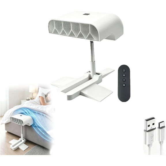 Bed Cooling Fan Under Sheets, Rechargeable Sleep Fan With Remote Control, Adjustable Height For Hot Sleepers (1PC)