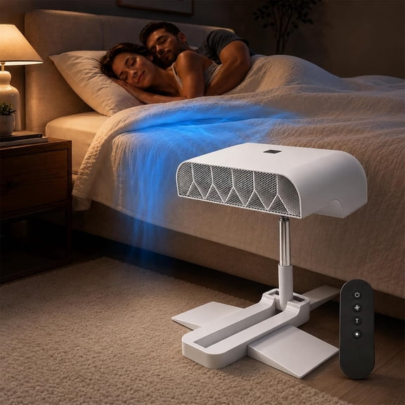 Bed Cooling System, Bed Fan Under Sheets, Cooling Bed Fan For Hot Sleepers, Ideal Summer Gift, Bed Side Fans For Sleeping, Suitable For Low Beds & Standard Beds (black) ,white