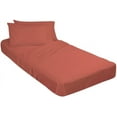 thumbnail image 1 of Bed Cot Fitted Sheet - 25" x 75" Brick Red Solid - 2 Qty Cot Fitted Sheet Only - Cot Size Mattress 4"-8" Deep - Perfect for Narrow Twin/Cot Size/Rv Bunk/Guest Bed/Camping Cot, 1 of 6