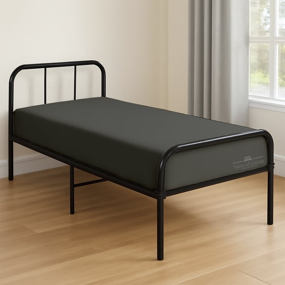 Bed Cot Fitted Sheet - 28" x 75" Dark Grey Solid - 1 Qty Cot Fitted Sheet Only - Cot Size Mattress 4"-8" Deep - Perfect for Narrow Twin/Cot Size/Rv Bunk/Guest Bed/Camping Cot