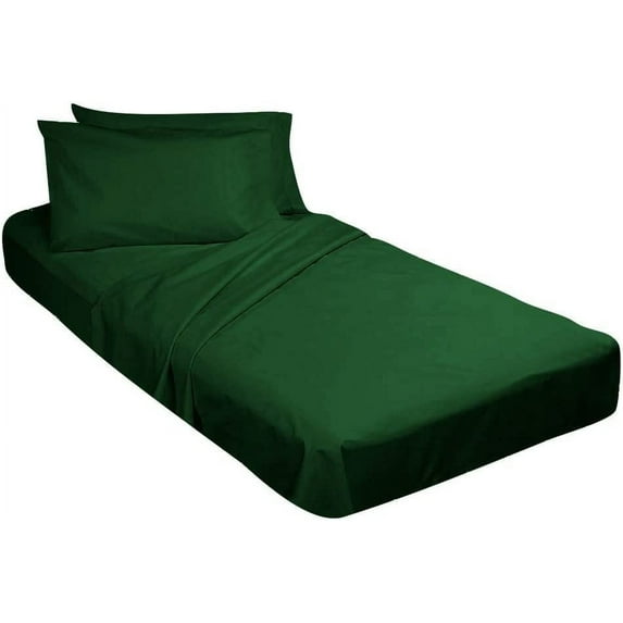 Bed Cot Fitted Sheet - 28" x 75" Green Solid - 2 Qty Cot Fitted Sheet Only - Cot Size Mattress 4"-8" Deep - Perfect for Narrow Twin/Cot Size/Rv Bunk/Guest Bed/Camping Cot