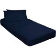 thumbnail image 1 of Bed Cot Fitted Sheet - 28" x 75" Navy Blue Solid - 2 Qty Cot Fitted Sheet Only - Cot Size Mattress 4"-8" Deep - Perfect for Narrow Twin/Cot Size/Rv Bunk/Guest Bed/Camping Cot, 1 of 6