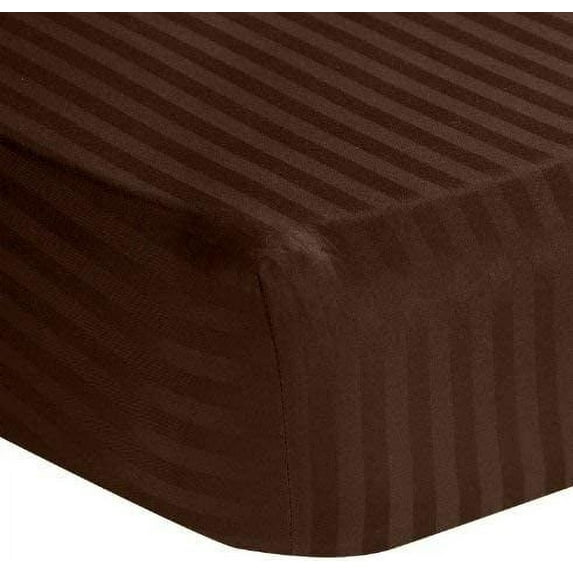 Bed Cot Fitted Sheet - 30" x 75" Chocolate Stripe - 1 Qty Cot Fitted Sheet Only - Cot Size Mattress 4"-8" Deep - Perfect for Narrow Twin/Cot Size/Rv Bunk/Guest Bed/Camping Cot