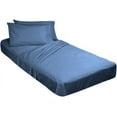 thumbnail image 1 of Bed Cot Fitted Sheet - 30" x 75" Medium Blue Solid - 2 Qty Cot Fitted Sheet Only - Cot Size Mattress 4"-8" Deep - Perfect for Narrow Twin/Cot Size/Rv Bunk/Guest Bed/Camping Cot, 1 of 6