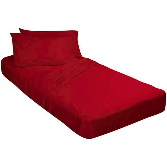 Bed Cot Fitted Sheet - 30" x 75" Red Solid - 2 Qty Cot Fitted Sheet Only - Cot Size Mattress 4"-8" Deep - Perfect for Narrow Twin/Cot Size/Rv Bunk/Guest Bed/Camping Cot