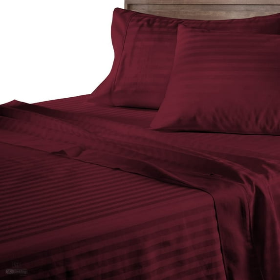 Bed Cot Fitted Sheet - 30" x 75" Wine Stripe - 1 Qty Cot Fitted Sheet Only - Cot Size Mattress 4"-8" Deep - Perfect for Narrow Twin/Cot Size/Rv Bunk/Guest Bed/Camping Cot