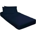 thumbnail image 1 of Bed Cot Fitted Sheet - 30" x 80" Navy Blue Solid - 1 Qty Cot Fitted Sheet Only - Cot Size Mattress 4"-8" Deep - Perfect for Narrow Twin/Cot Size/Rv Bunk/Guest Bed/Camping Cot, 1 of 6