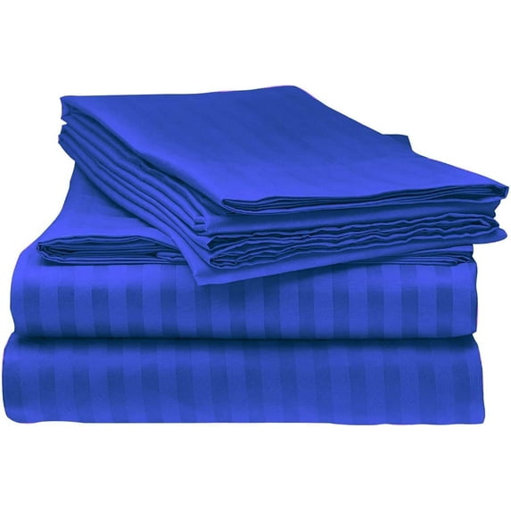 Bed Cot Fitted Sheet - 30" x 80" Royal Blue Stripe - 2 Qty Cot Fitted Sheet Only - Cot Size Mattress 4"-8" Deep - Perfect for Narrow Twin/Cot Size/Rv Bunk/Guest Bed/Camping Cot