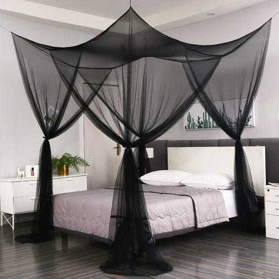 Bed Cover, Full Bed Curtain, Courtyard Mosquito Net Curtain, Indoor and Outdoor Mosquito Net, Gothic Black Bed Cover, Halloween Decorative Mesh Canopy Curtain