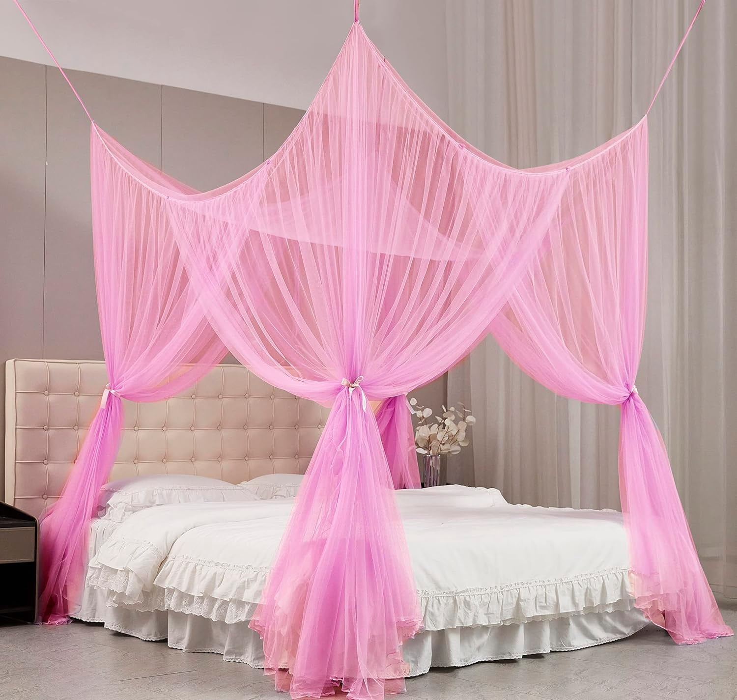 Bed Cover, Full Bed Curtain, Courtyard Mosquito Net Curtain, Indoor and Outdoor Mosquito Net, Gothic Black Bed Cover, Halloween Decorative Mesh Canopy Curtain
