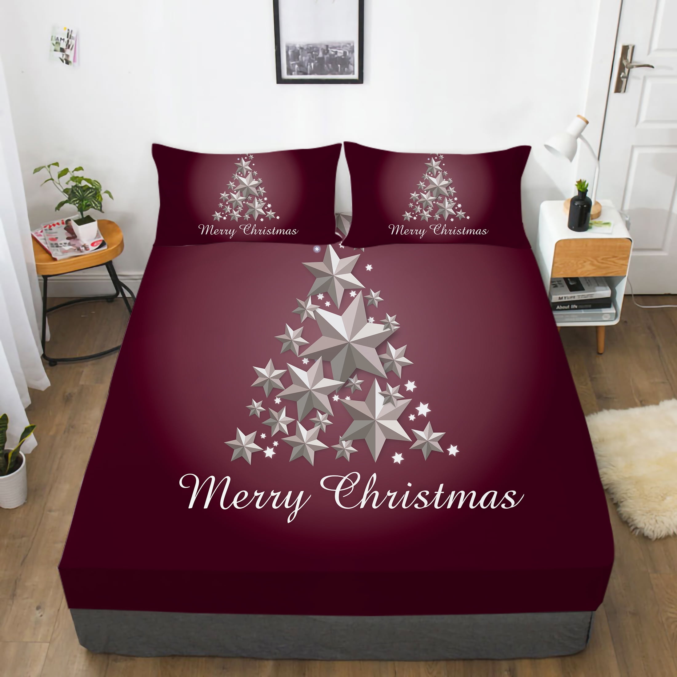Bed Cover Set Fitted Sheets Highend Christmas Festival Gift Bedding