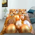 thumbnail image 1 of Bed Cover Set Golden Luxury Comforter Cover Set 3D Christmas Theme Ball Painting Bedding Cover Set 2/3 Pcs Bedclothes,Twin (68"x86"), 1 of 5