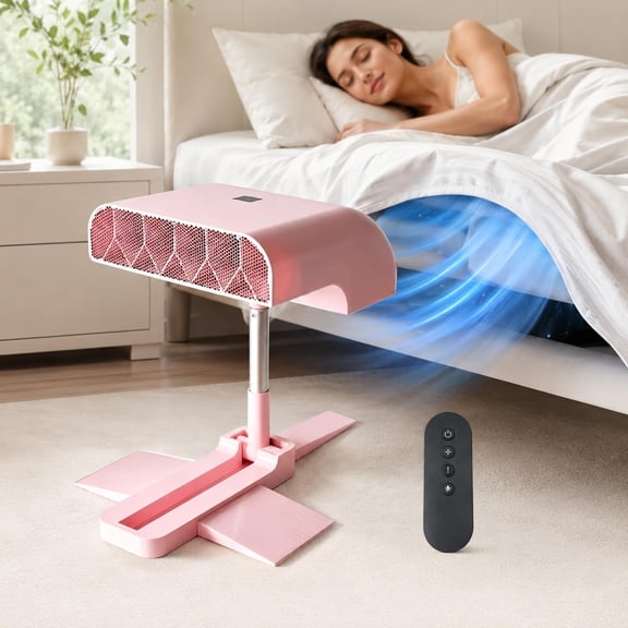 Bed Fan Under Sheets, Rechargeable Under Sheet Bed Fan with 5 Speeds and Remote Control, Adjustable Cooling Fans for Hot Sleepers, Fits All Different Mattress Heights (#B)