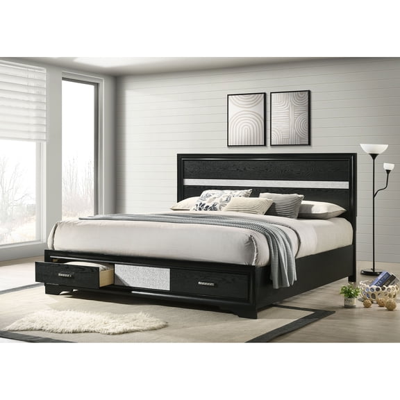 Bed Frame 2-drawer Platform King Storage Bed