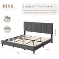 thumbnail image 1 of Bed Frame with Adjustable Headboard,Velvet Platform Bed Frame with Wooden Slats, Heavy‑Duty Support, Quiet Design, No Box Spring Needed, Easy Assembly, 1 of 6