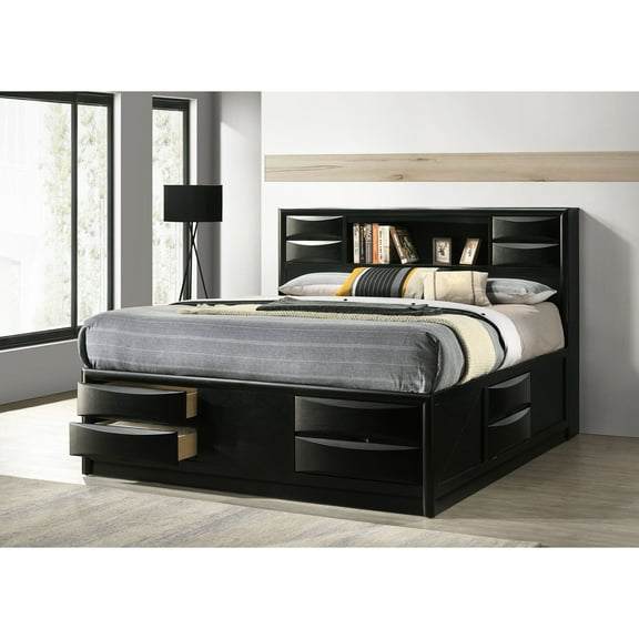 Bed Frame Black California King Storage Bed