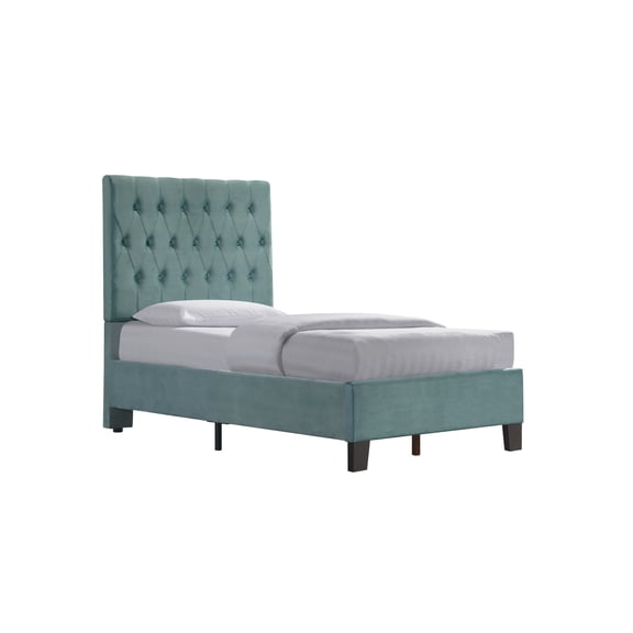 Bed Frame Blue Twin Upholstered Bed