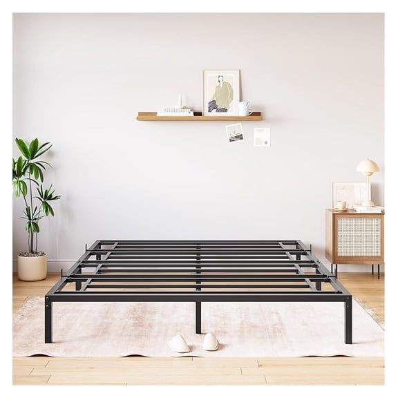 Bed Frame No Box Spring Needed, Sturdy Metal Platform Bed Frame, Basic Metal Bed Frame Easy Assembly Strong Bearing Capacity and Noise Free, 10 Inch Full