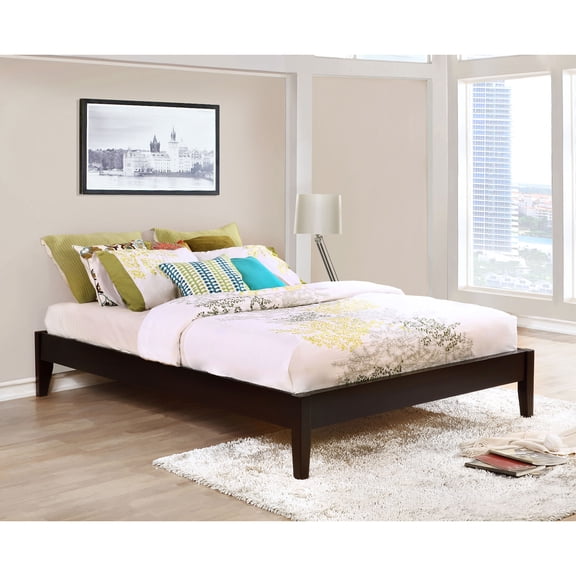 Bed Frame Cappuccino King Platform Bed