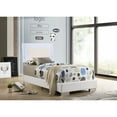 thumbnail image 1 of Bed Frame Felicity White High Gloss Wood Twin LED Panel Bed,Platform Bed Frame, 1 of 12