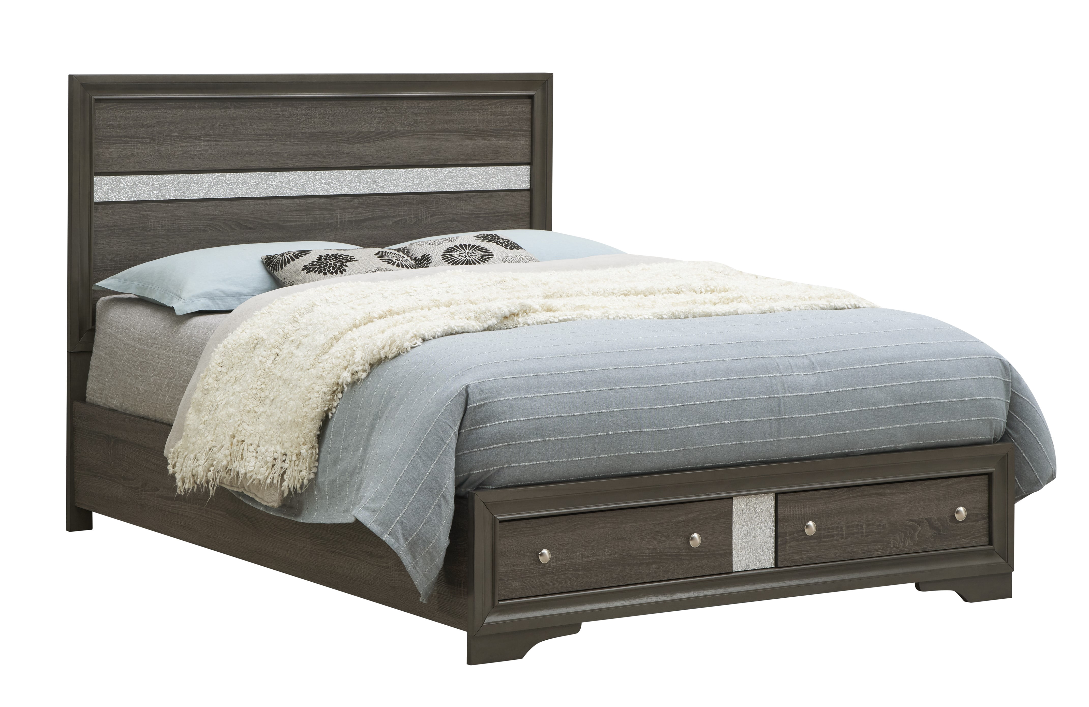 Bed Frame G02305B-QB Queen Bed , Gray - Walmart.com