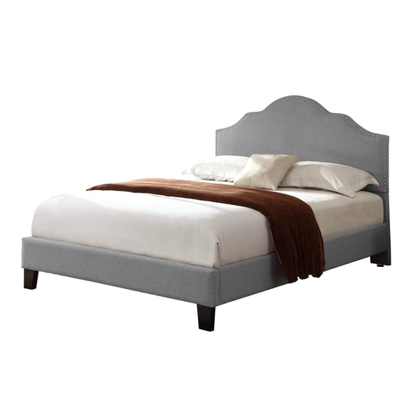 Bed Frame Gray Cal King Upholstered Bed
